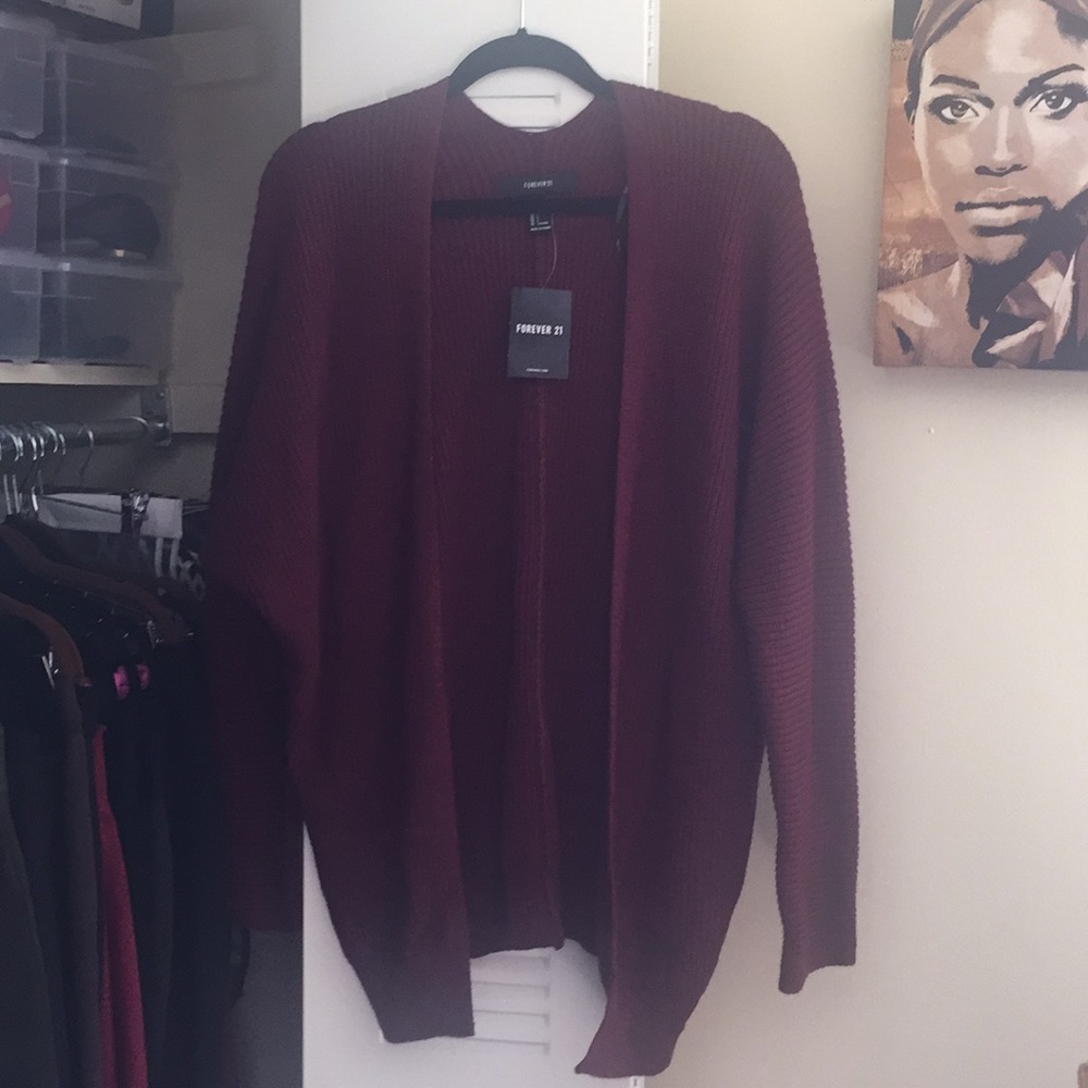 NWT Oversized Maroon Cardigan
